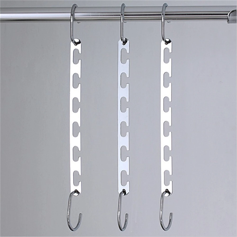 1pcs 37cm Multifunctional Hangers with Hook 6 Hole Clothing Wardrobe Organize Hanger Holder Metal Clothes Drying Rack