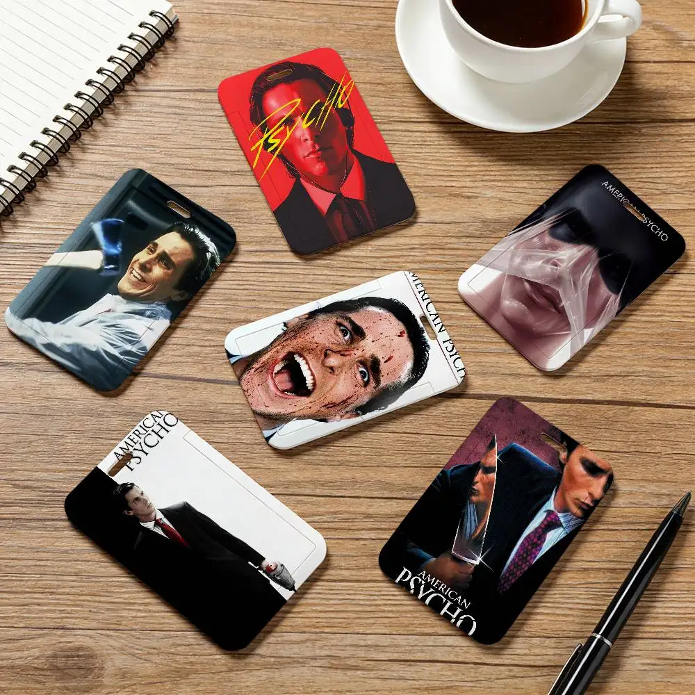 A-American P-Psycho Neck Strap Lanyard Card Holder ID Bus Card Cover Badge Holder Pass Hang Rope Lariat Gifts Keys Accessories