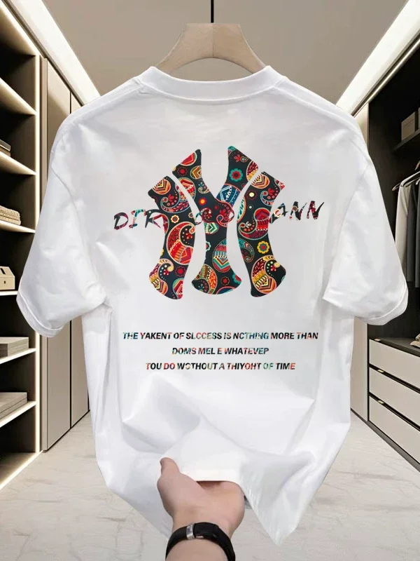 Spring/Summer High-Quality 100% Cotton Short-Sleeved T-Shirt - American Cool and Stylish Casual Multi-Functional Trendy Top