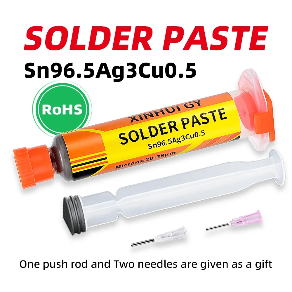 Lead free environmentally friendly  high-temperature  silver containing needle tube solder paste 217 degree repair solder paste