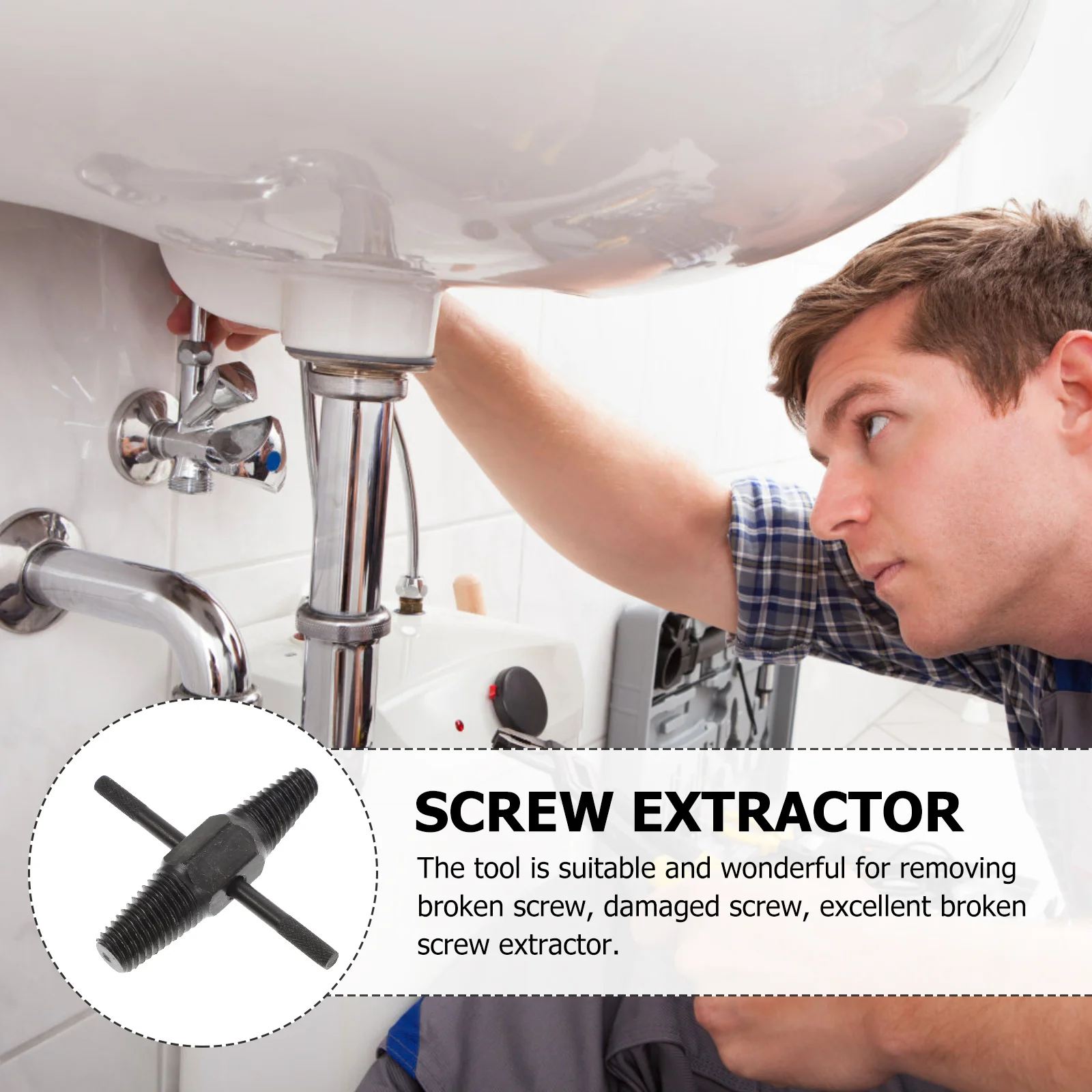 

1 set 1 Set Tool 3/4 Extractor 3/4 Inch 1/2 Inch Damaged Faucet Remover Broken Screw Remover Damaged Screw Extractor Hand Tool
