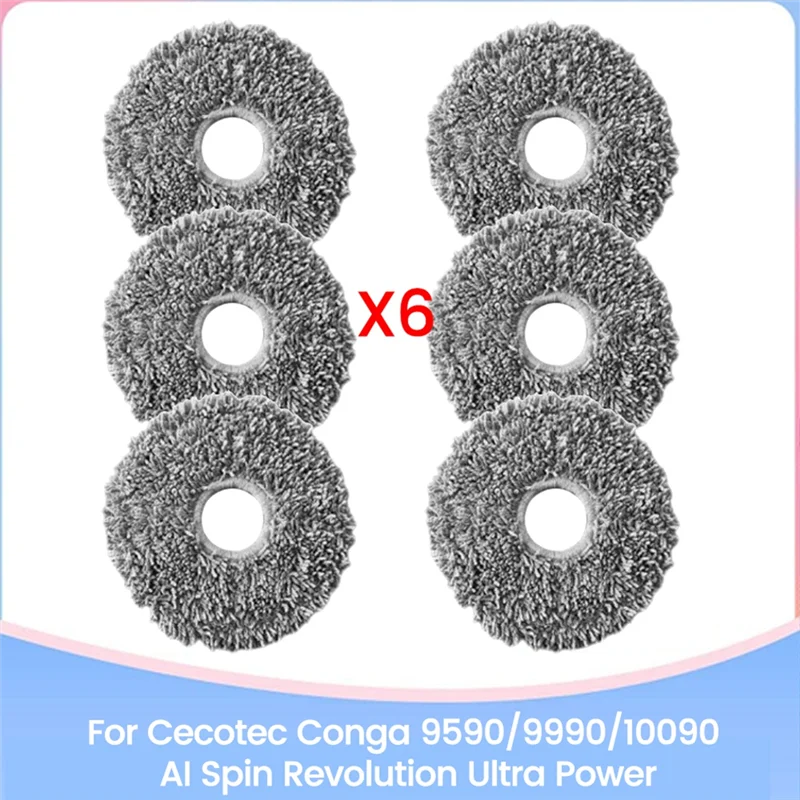 【Must-Haves】Paño de mopa al vacío para Cecotec Conga 9590/9990/10090 AI Spin Revolution Ultra Power piezas de recambio de aspiradora 6