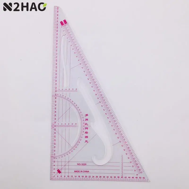 MultiFunction Triangular Scale Ruler Measure Plastic Dressmaking Tailor Sewing For Students Designers Pattern Maker&Tailor