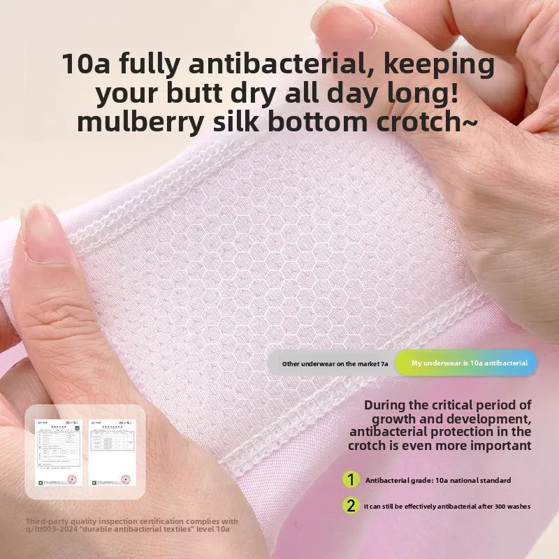 6pcs Pack Set of Sanrio Kuromi Melody 0A Antibacterial Cartoon Underwear, Grils Boxer Shorts