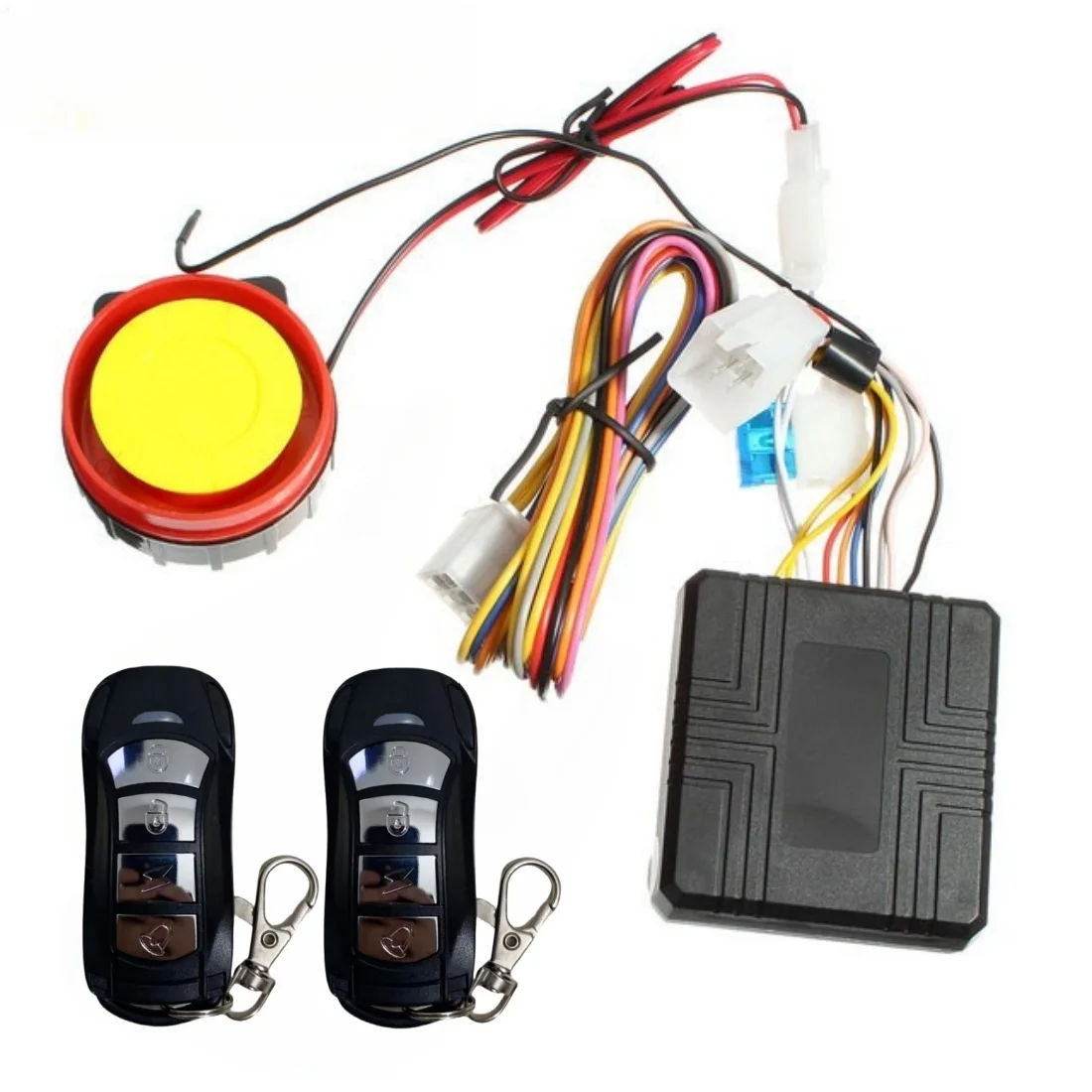 

12V Motorcycle Theft Protection Remote Activation Motorbike Burglar Alarm Accessories With 2 Car Model Remote Control Key