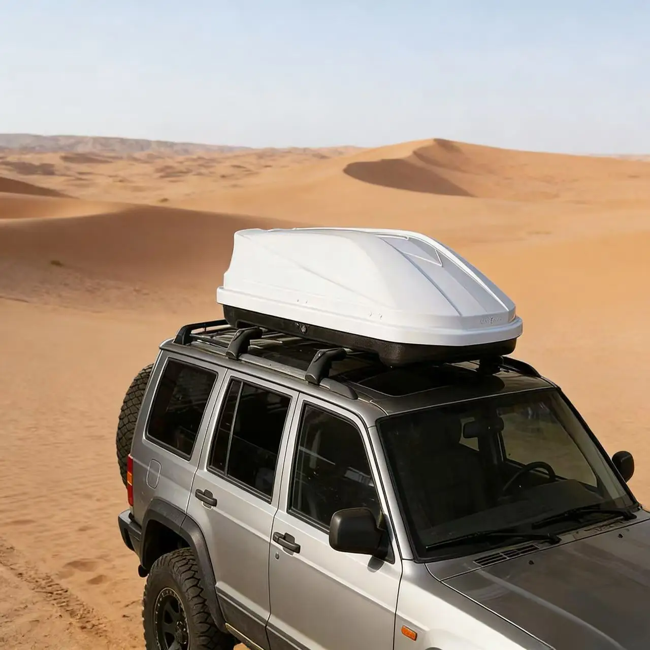 WP3022 Car Roof Cargo Box Glossy Leather Texture PMMA+ABS Double-sided Opening U-hook Fixing Customizable Color Four-Season