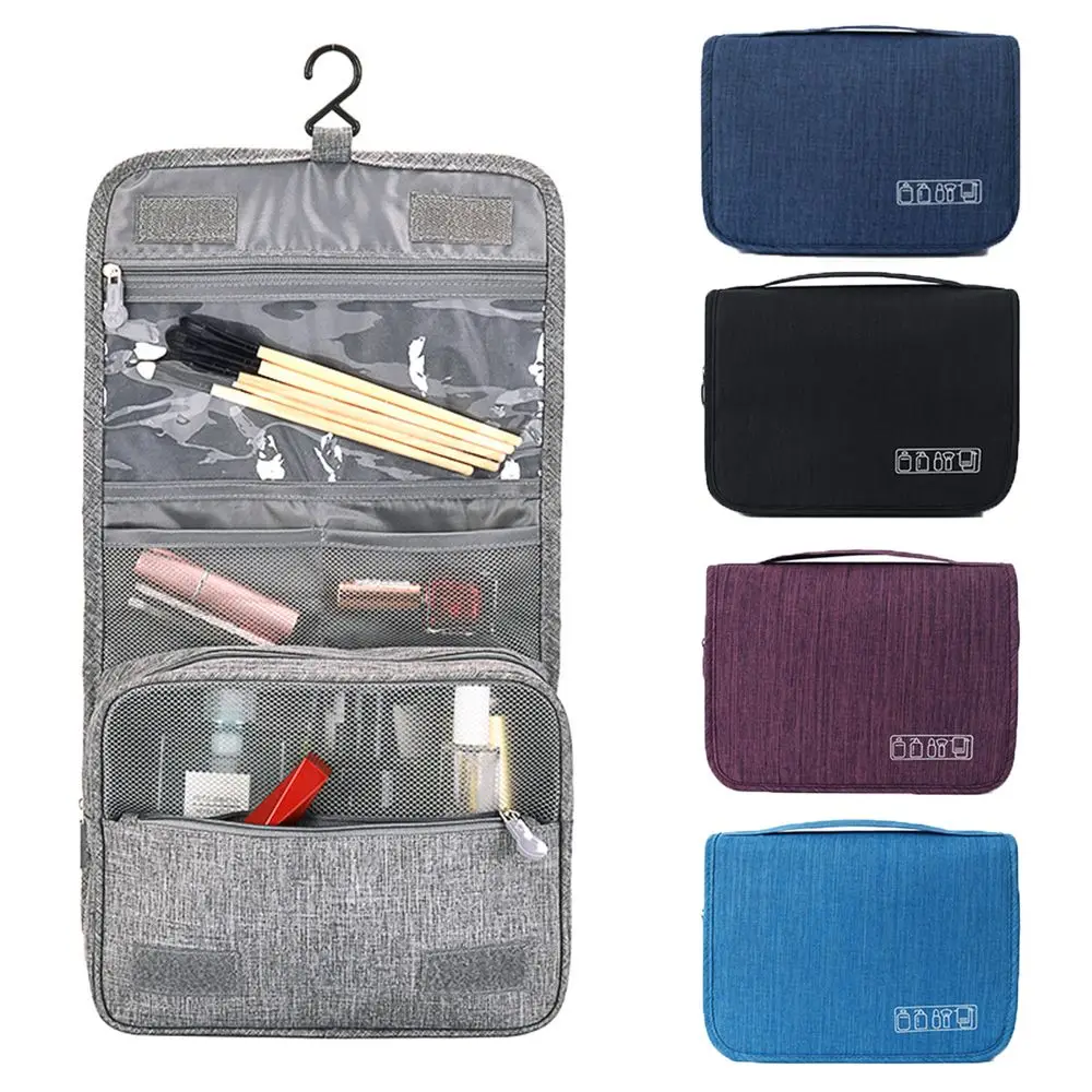 Oxford Cloth Travel Makeup Bags Women Waterproof Cosmetic Bag Toiletries Organizer Hanging Dry and Wet Separation Storage Bag