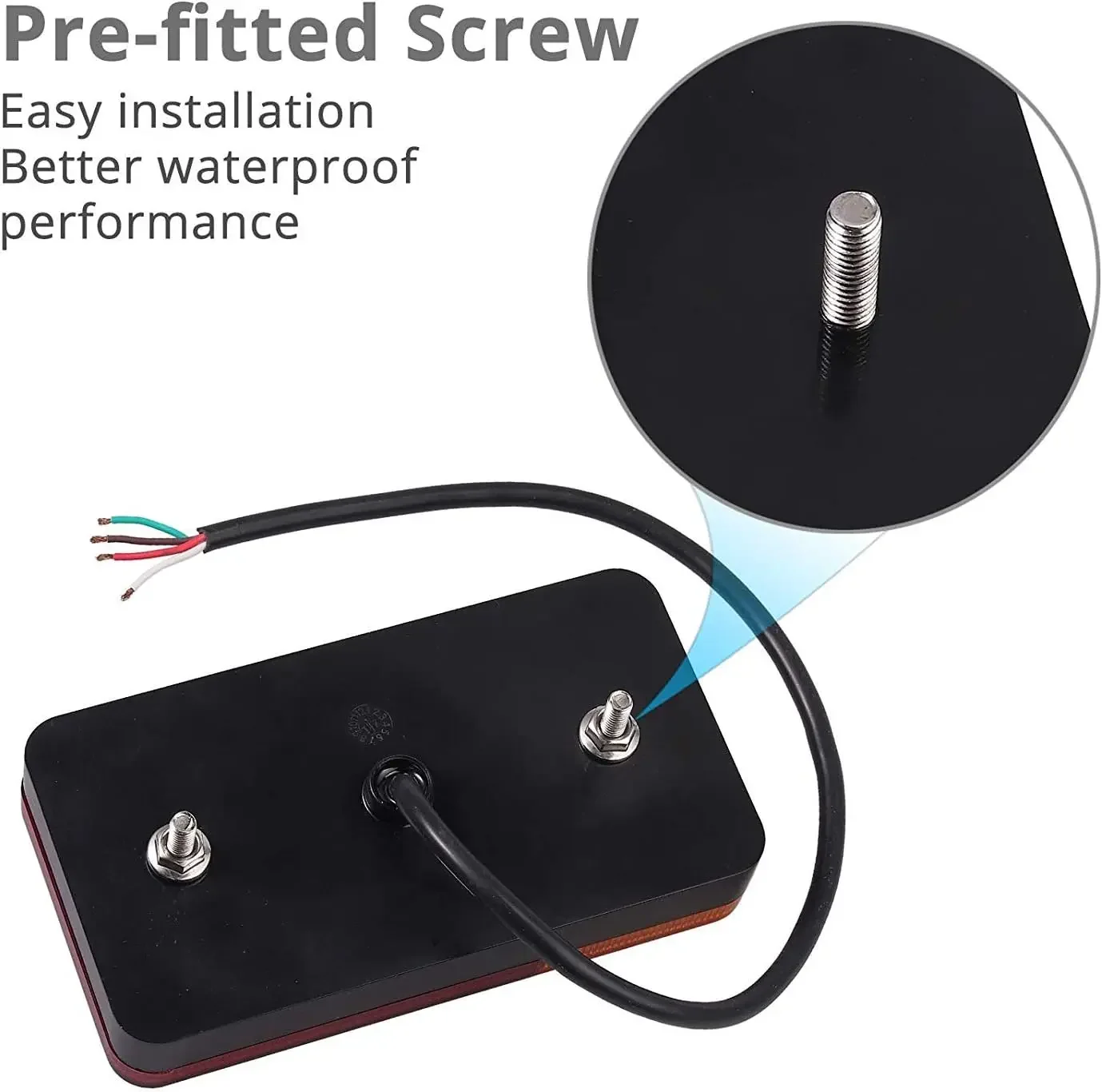 2 PCS 24 LED Trailer Tail Lights 12V Waterproof Stop Turn Tail Lights Red & Yellow for RV Camper Van Lorry Tractor