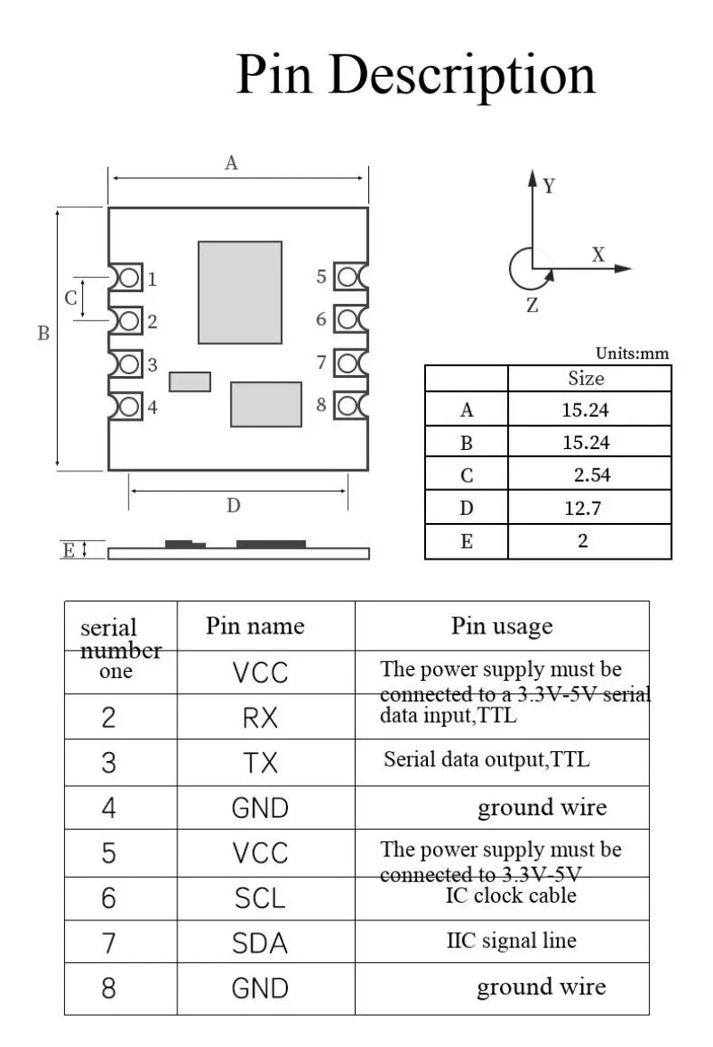 MPU6050-Modul, Beschleunigungsmesser, elektronischer Gyroskop-Winkelsensor, serieller Anschluss, 6-Achsen-Kalman-Filter – Detail 5