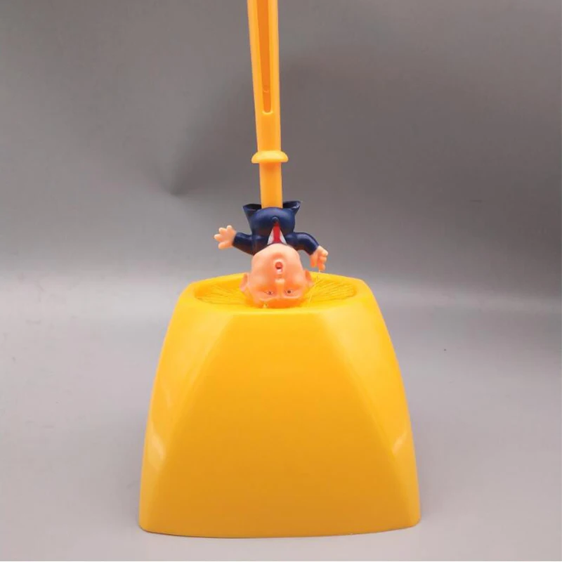 Cepillo de inodoro en forma de Trump, Nuevo limpiador de inodoro de plástico duradero para el hogar, limpieza de WC, Borstel, cepillos, Herramientas de limpieza