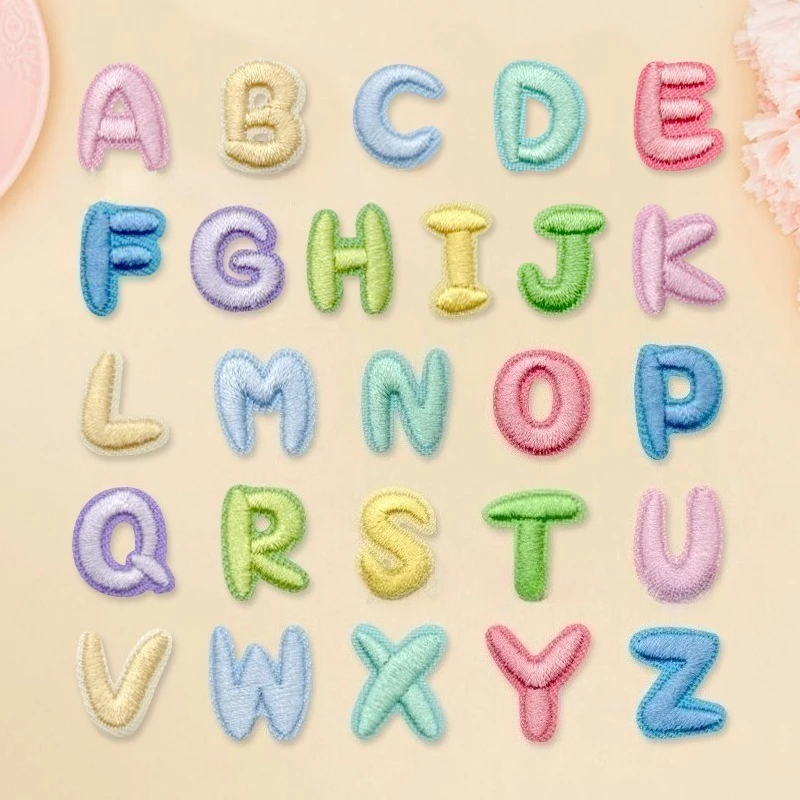 

Mini Cartoon Alphabet English Letters Badge A~Z Clothes Sticker,Tiny Number Patches 0-9,Fabric Embroidery Applique Iron On Patch