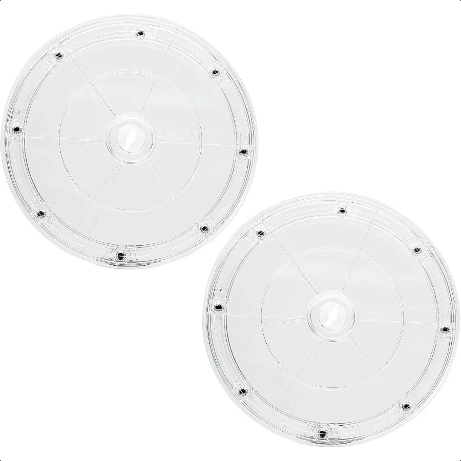 

2 шт., 7 прозрачных акриловых органайзеров для проигрывателей, вращающийся органайзер, поворотная пластина для ванной комнаты, кухонного шкафа, стола, полка для специй, форма для торта