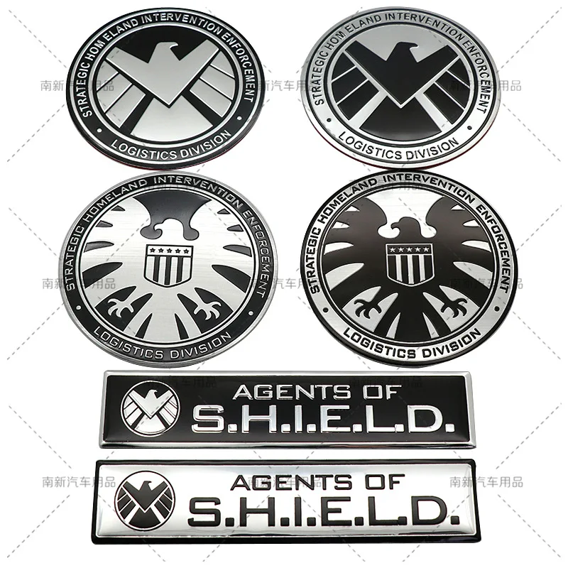 

7.5cm Aluminium Alloy Metal Trail Rated round for AGENTS OF SHIELD Emblem Badge For Car Motorcycle Car Styling Stickers