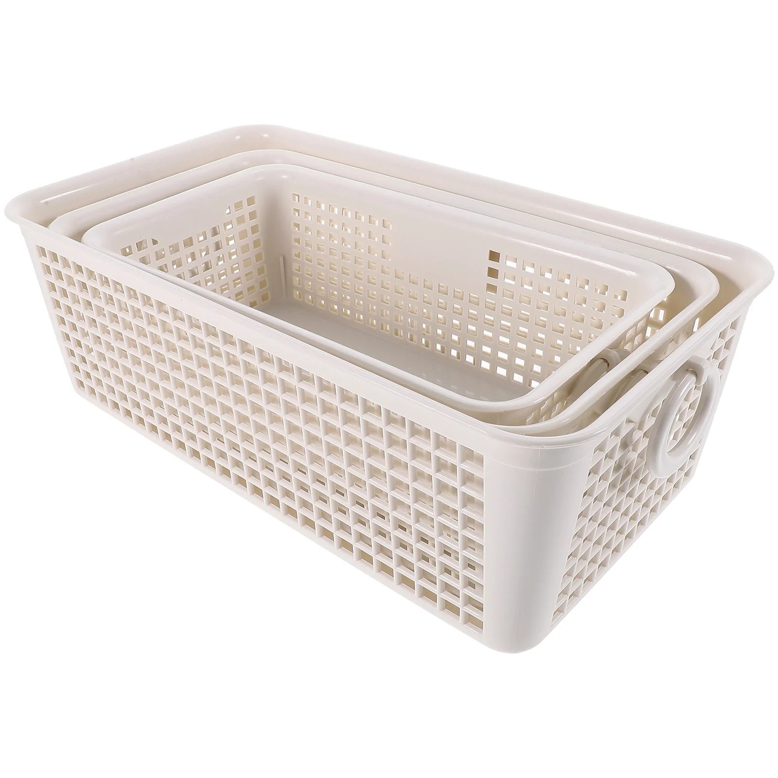 

3 PCS Storage Basket Baskets Large Bin Organizing Organiser Bathroom Plastic Pantry Organizer Kitchen Binaural