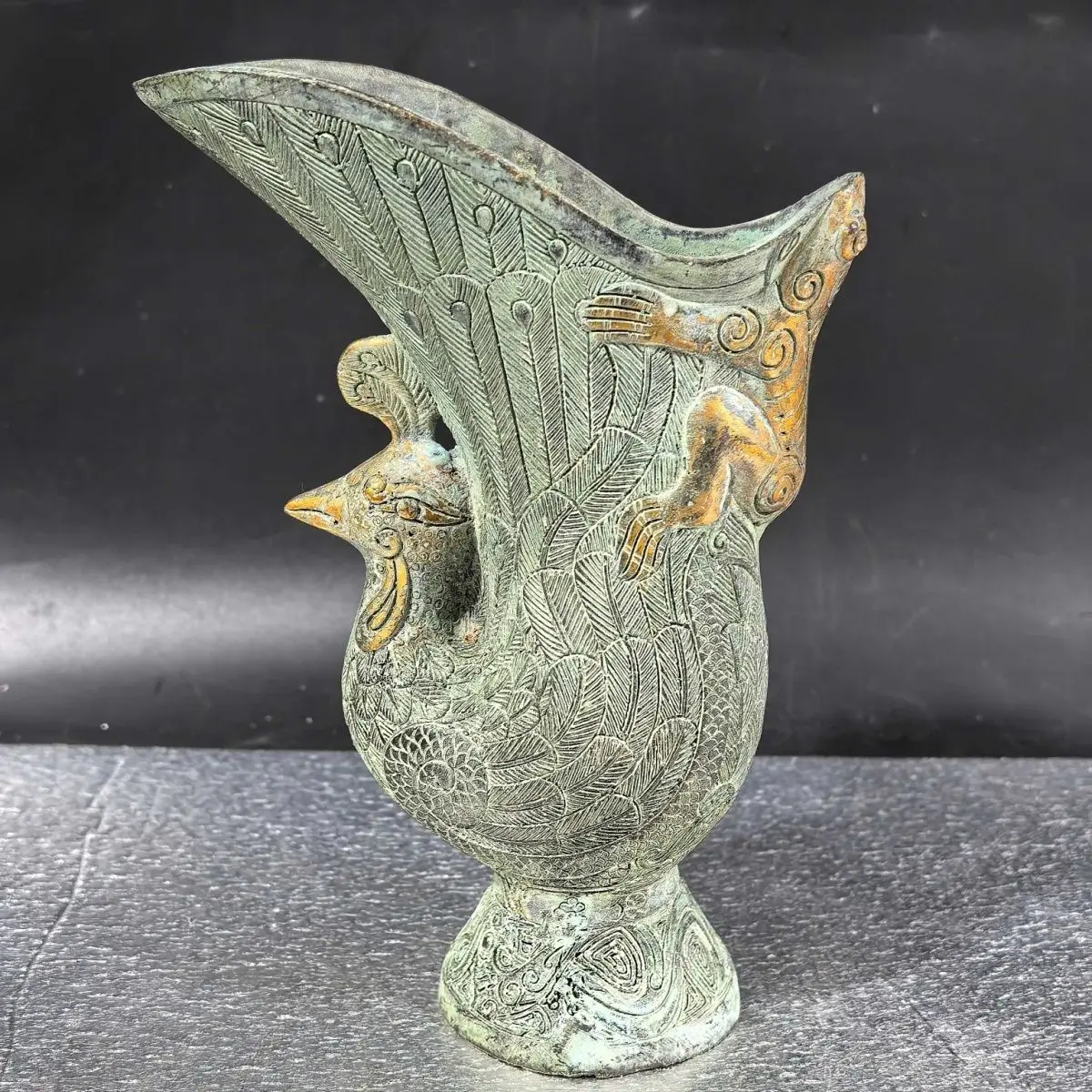 Retro Phoenix pattern phoenix bird Wine Cup Wine Vessel  Ornament Decoration Tea Pet Figurines Desk Decor Accessories