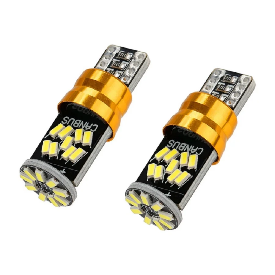 100PCS T10 Canbus 27smd 3014 led 0.3A 3.6W non polar W5W error free Car Interior License Plate Light Lamp white 12V