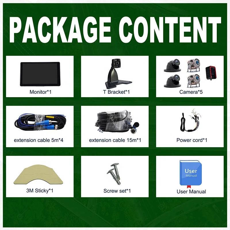 Fornecimento de fábrica 10,36 polegadas 9-36V câmera de backup com vista de 360 graus van RV caminhão BSD DVR