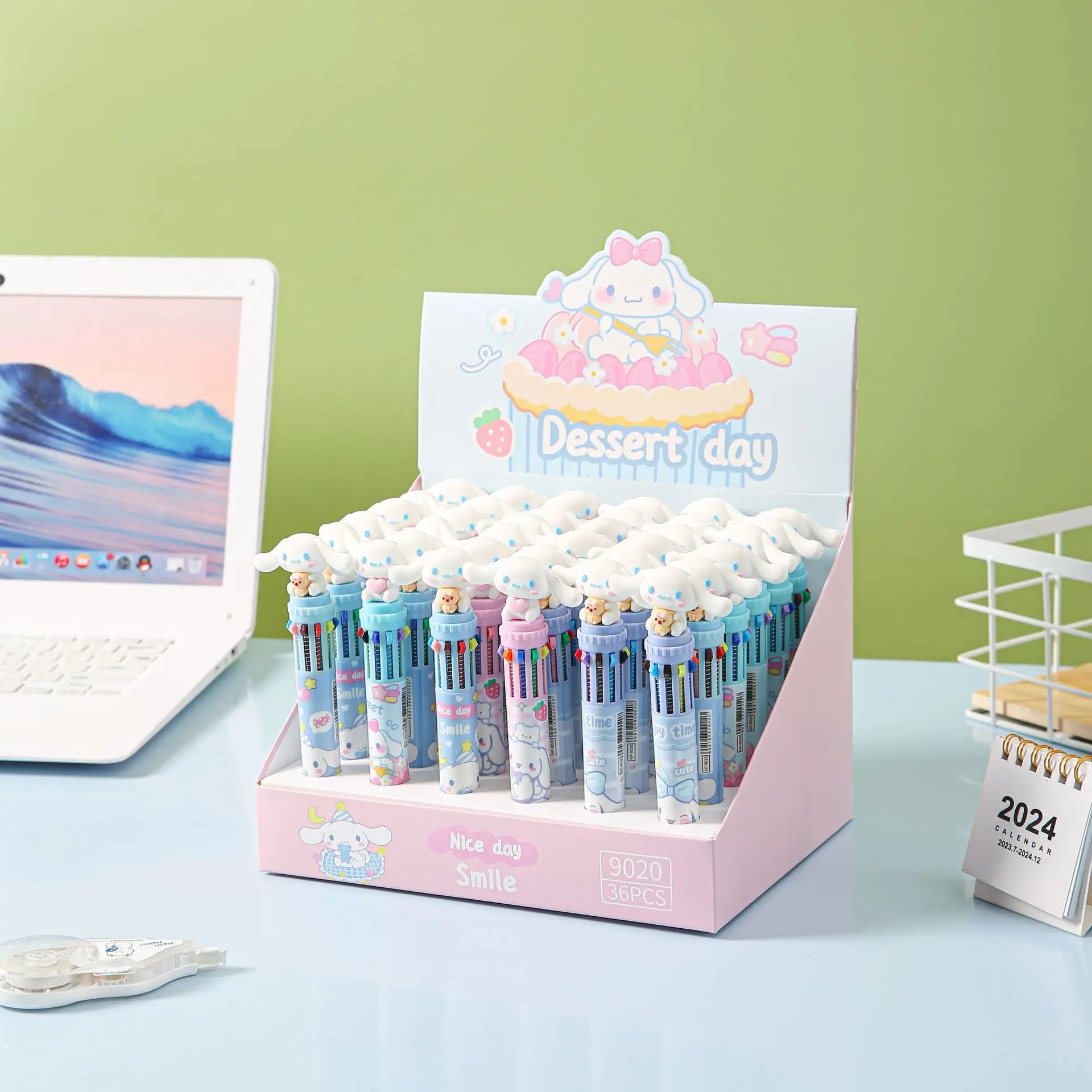 

New Kuromi Pochacco Cute Character Design Creative Color Pens Anime Cartoon 10-Color Student Notebook Ballpoint Pens