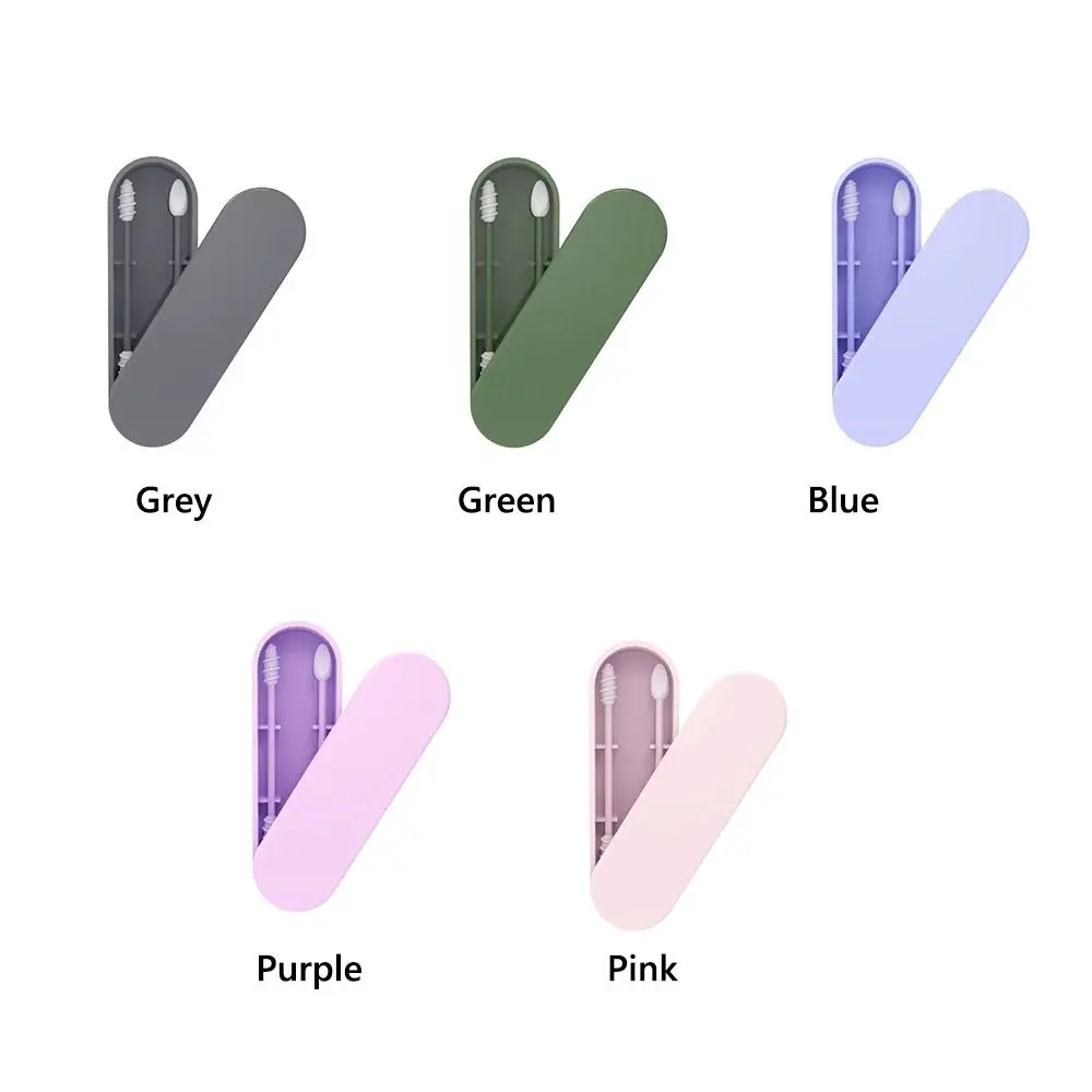 1 Set Tampone di cotone in silicone multiuso a doppia estremità Tampone di cotone per trucco multicolore in silicone Trucco Earpick impermeabile