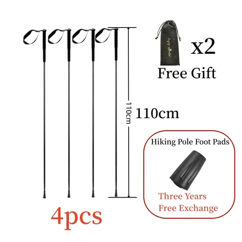 초경량 휴대용 탄소 섬유 트레킹 폴, 5 섹션 트레킹 폴, 115g 탄소, 캠핑 여행, 접이식 트레킹 폴