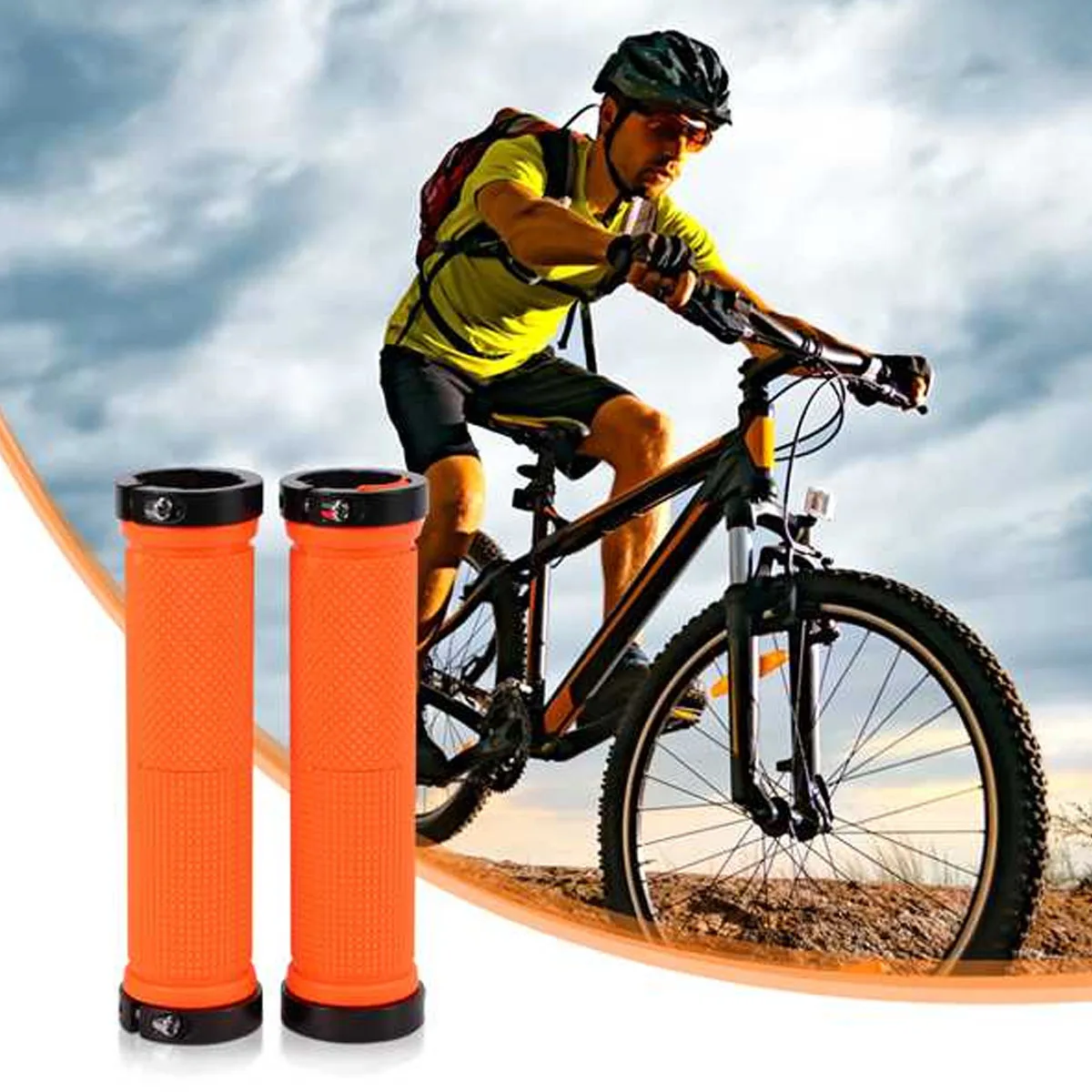 1 Pair Bicycle Handle Grip MTB BMX Bike Handlebar Grips Orange