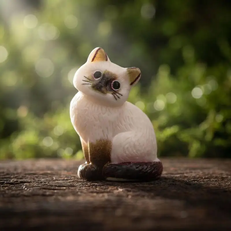 Mini Noctilucent Siamese Cat Ornaments 10Pcs Cute Glow-in-the-Dark Figurines for Aquarium Fish Tank Landscape Decor