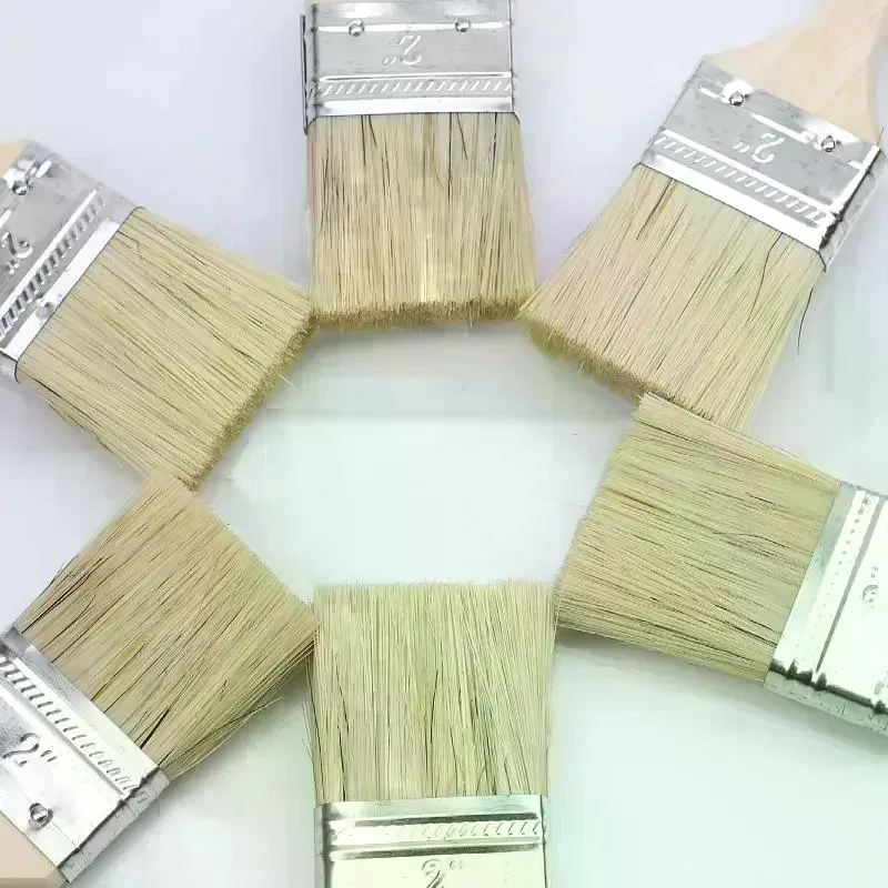 Pincel pequeño de pintura adecuado para arte, trabajo hecho a mano, pintura, teñido, barniz, aplicación de pegamento, mango de madera, reparación interior/exterior, 10 Uds.