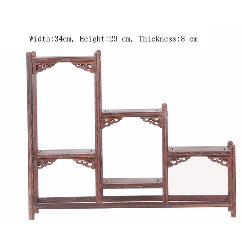 Exquisite Chinese Decoratable Classical Handmade Wenge Wooden Display Stand Shelf No.6