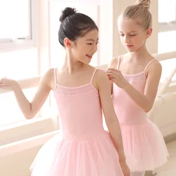 Costume da bagno per ragazze vestito da balletto per danza canotta maglia impunture body danza balletto Tutu abito abito da principessa Pettiskirt per bambini