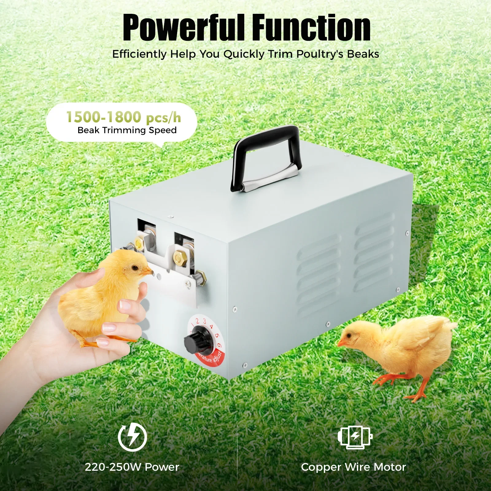 

Automatic Chicken Debeaking Machine, 1500-1800 Pcs/Hour High Speed Electric Debeaking Machine, 6 Levels Temperature Adjustable