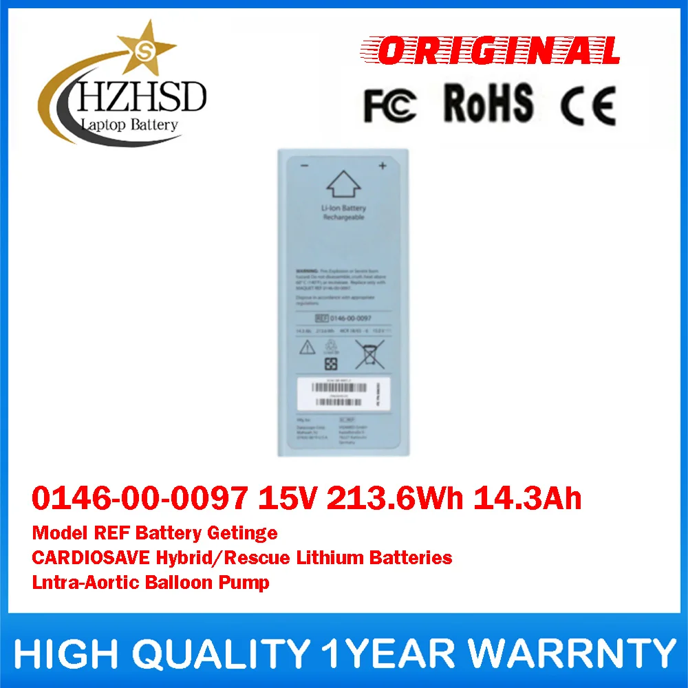0146-00-0097 15V 213.6Wh 14.3Ah Model REF Battery For MAQUET Getinge CARDIOSAVE Hybrid/Rescue Lithium Batteries Lntra-Aortic