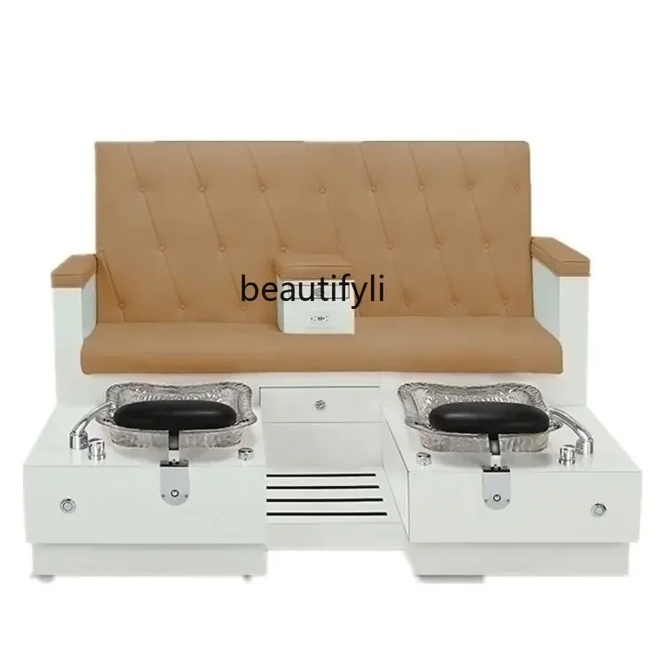 

smt14 Modern Equipment Seats Two Seats Salon Furniture Massage Pedicure Spa Chair with Glass Basin