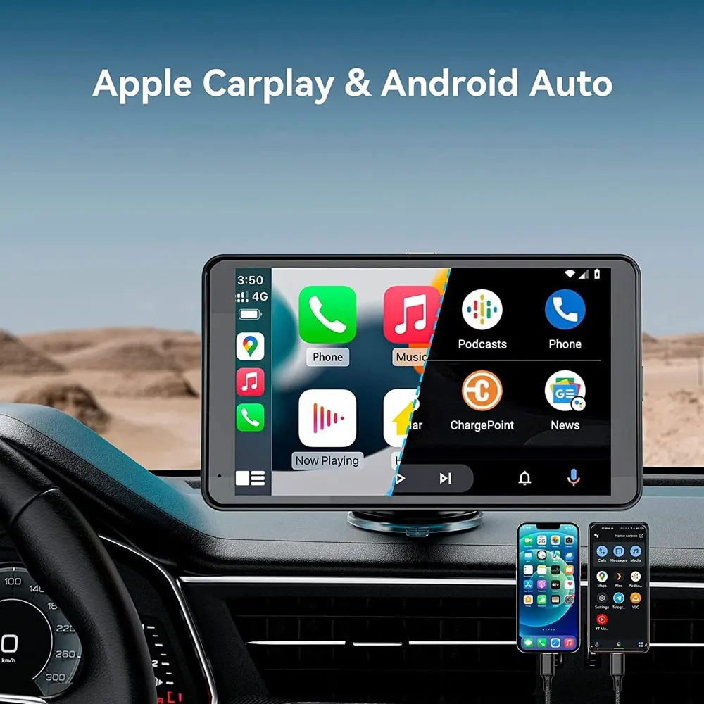 

Carplay Android Авто Радио Мультимедийный видеоплеер 7-дюймовый портативный сенсорный экран с дистанционным управлением Изображение заднего хода автомобиля