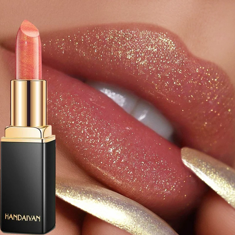 9 Colors Waterproof Nude Pink Glitter Lipstick Makeup Long Lasting Velve Red Mermaid Sexy Shimmer Lipsticks Cosmetics Beauty