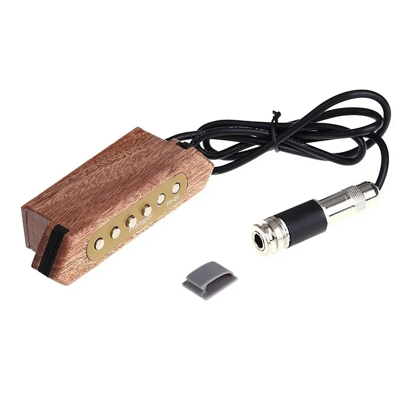 FP-06 High Fidelity Magnetic Soundhole Pickup Transducer Wooden for 39