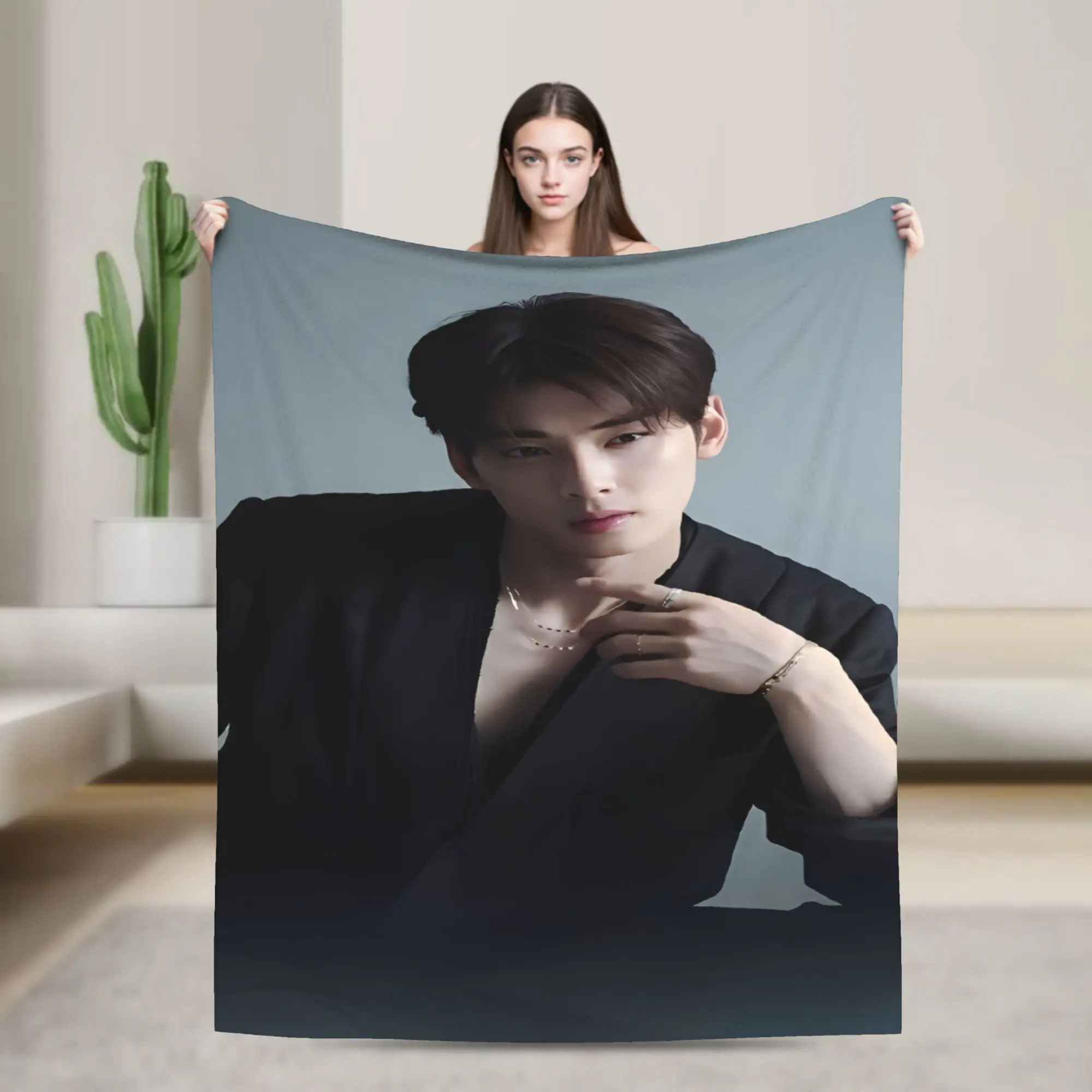 CHA EUN WOO kpop ASTRO idol Accessories Blankets Lightweight Thin Fleece  Throw Blankets Cozy Bedspread