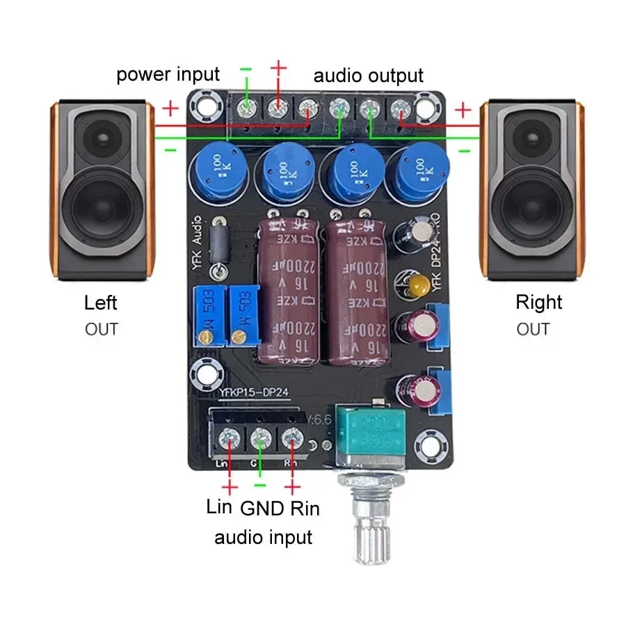 لوح مضخم صوت منزلي رقمي HiFi ، TA2024 ، 15W x 2 ، DC 12V ، جديد