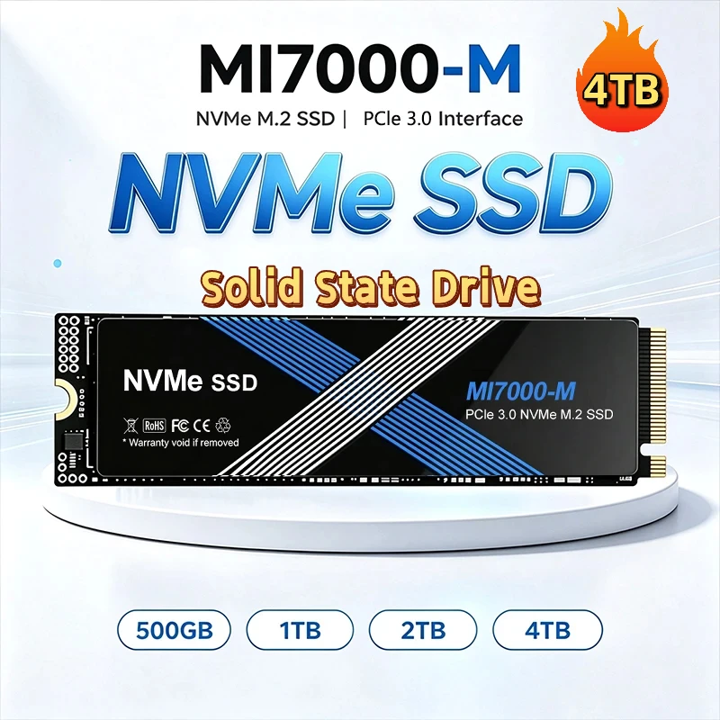MI7000-M M.2 SSD Hard Disk, 500GB 1TB 2TB 4TB, High Speed NVMe M2 SSD,  Internal Solid State Drive, For Laptop Desktop PC.