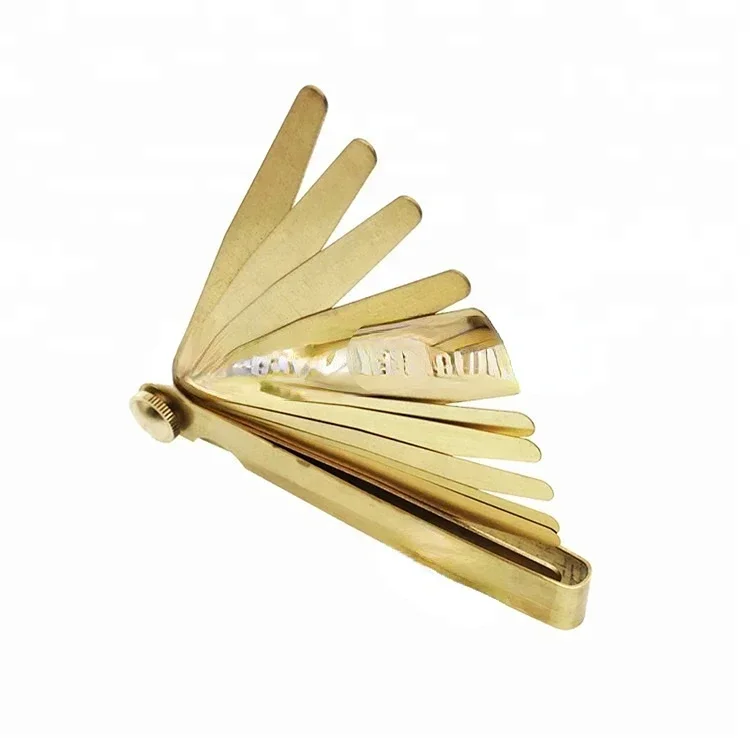 Good quality Brass feeler gages 100mm length brass gap gauge 20 blades/set