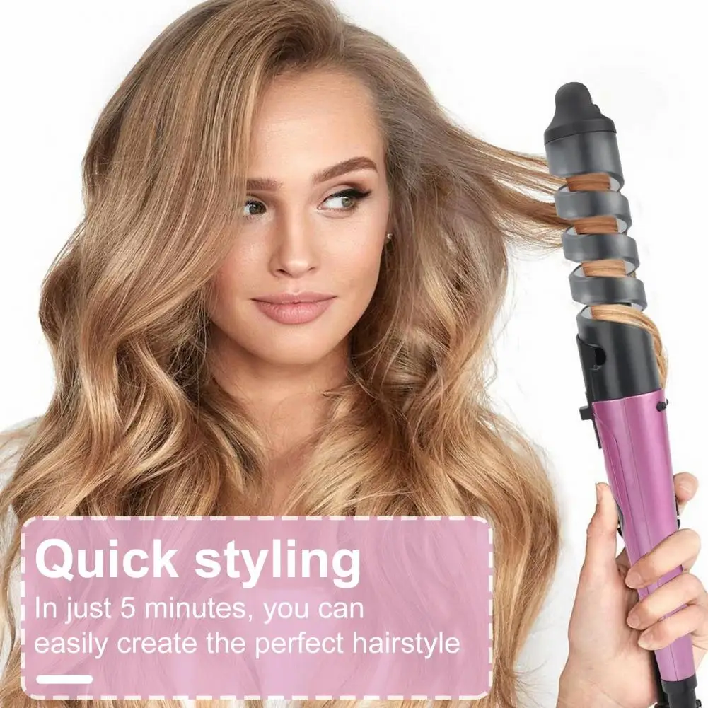 Electric Curling Iron Frizz-Free Fast Heating Hair Curler Automatic Egg Roll Wavy Hair Curling Wand Hair Styling Tool (US Plug)