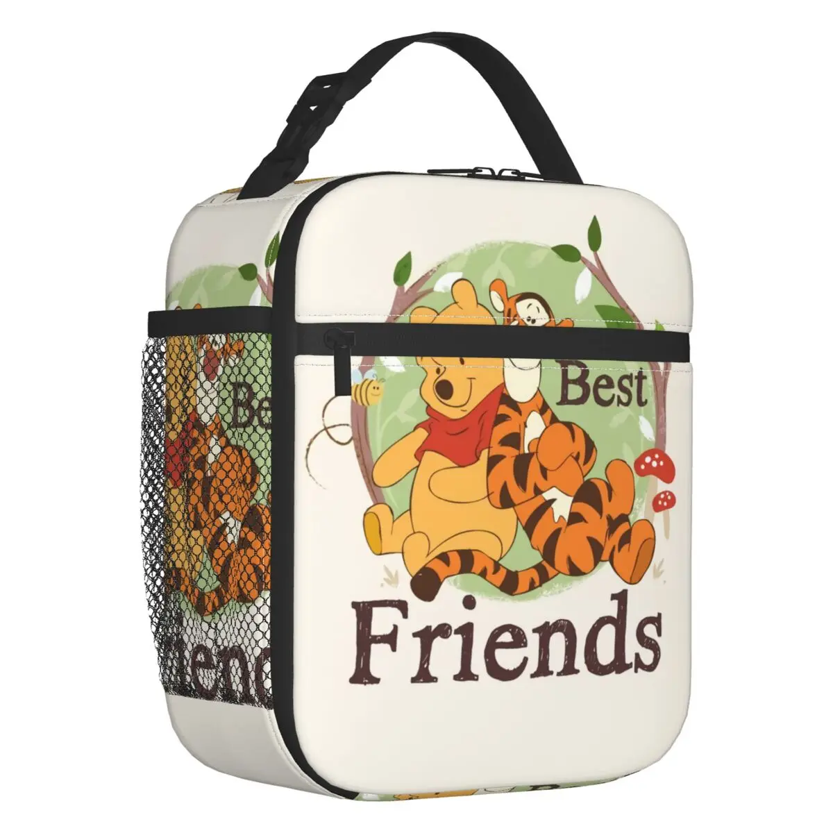 

Изолированные сумки для обеда с рисунком Винни-Пуха, медведя, тигра, аниме, для женщин, портативный термоохладитель, коробка для бенто, для работы, школы, путешествий