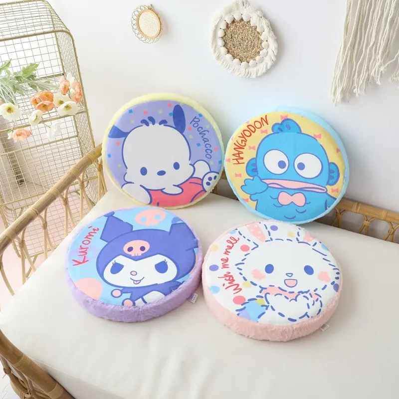 Kuromi Plush Seat Cushions Office Chair Mat Tatami Floor Home Classroom Relax Seat Cushion Round Cushion Gift For Boys And Girls