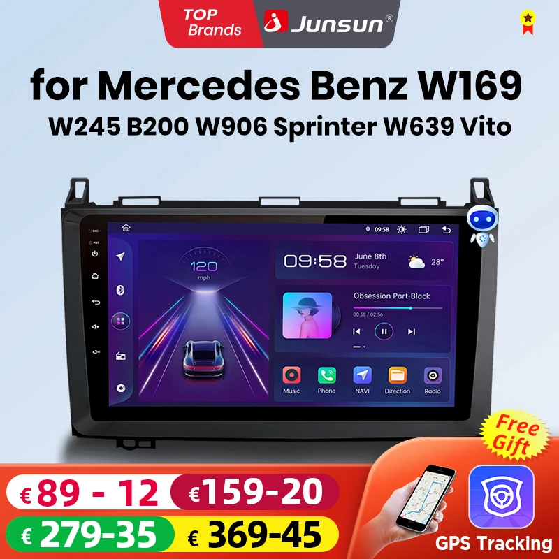 Junsun CarPlay Android Auto Radio For Mercedes Benz W169 W245 B200 W906 Sprinter W639 Vito 360 Camera Car 2 din autoradio