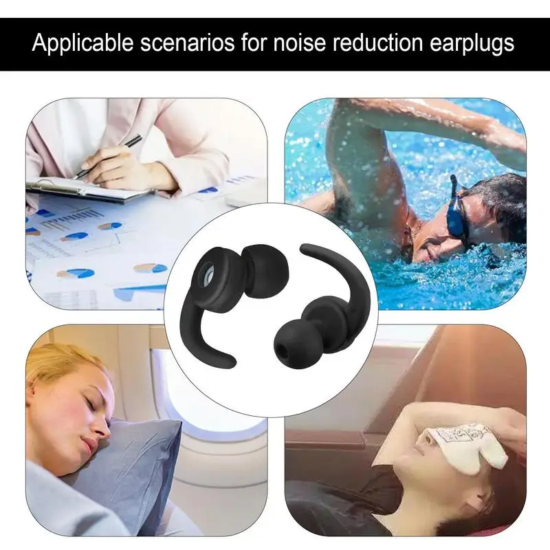 Noise Cancelling Earplugs Waterproof Reusable Hearing Protection Quiet Sound Blocking In Flexible Silicone For Sleep Snoring