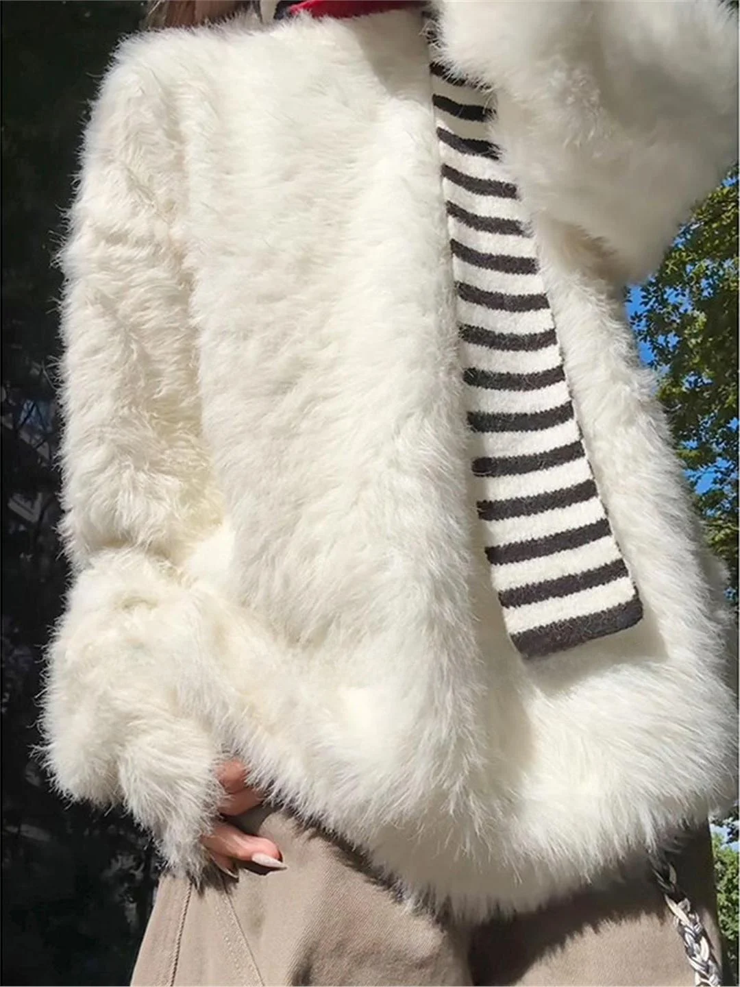 

Американский ретро-свитер с круглым вырезом, свободного кроя, осенне-зимний, премиум-класса, вязаный топ Cleanfit