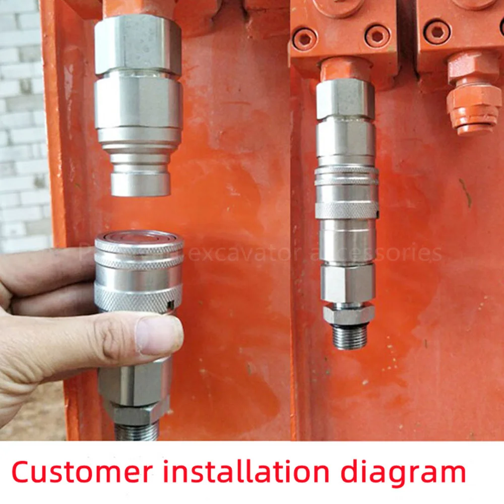 For Excavator Breaker Hammer Quick Connector Butt Welder Flat  70MPA Hydraulic Internal Thread Carbon Steel Ultra High Pressure