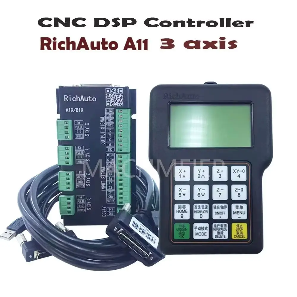 

RichAuto DSP A11E 3-осевой контроллер гравировального станка, портативный автономный контроллер движения A11E A11S A11C