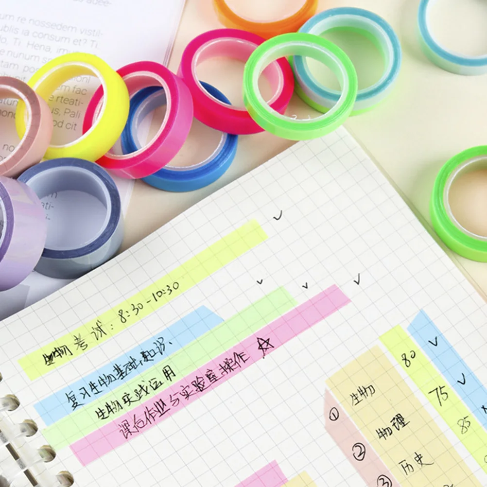20 Rolls Transparent Multi-Function Page Markers Portable Book Tabs for School Office Use Highlighter Tape