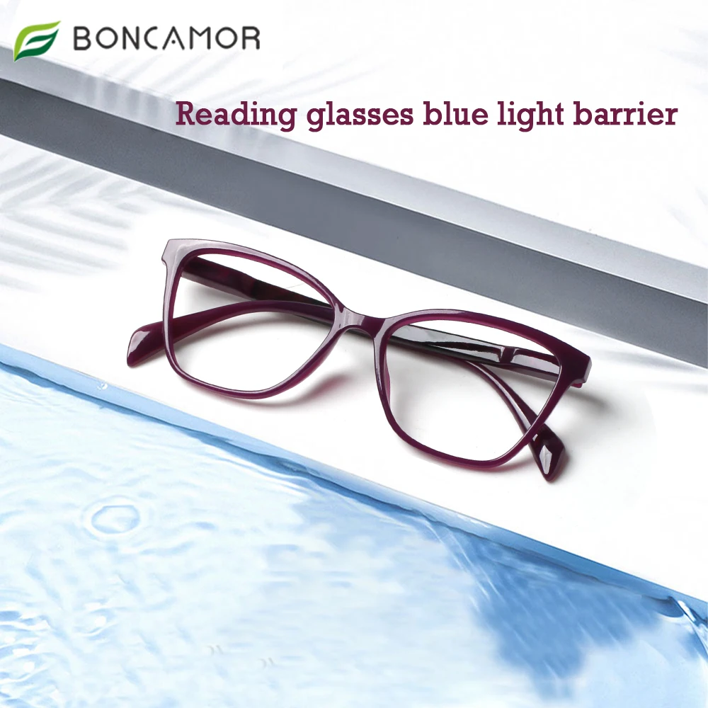 

BONCAMOR Reading Glasses Blue Light Blocking Ultralight Presbyopic Eyewear Fresh Light Color Women and Men's Grade Glasses