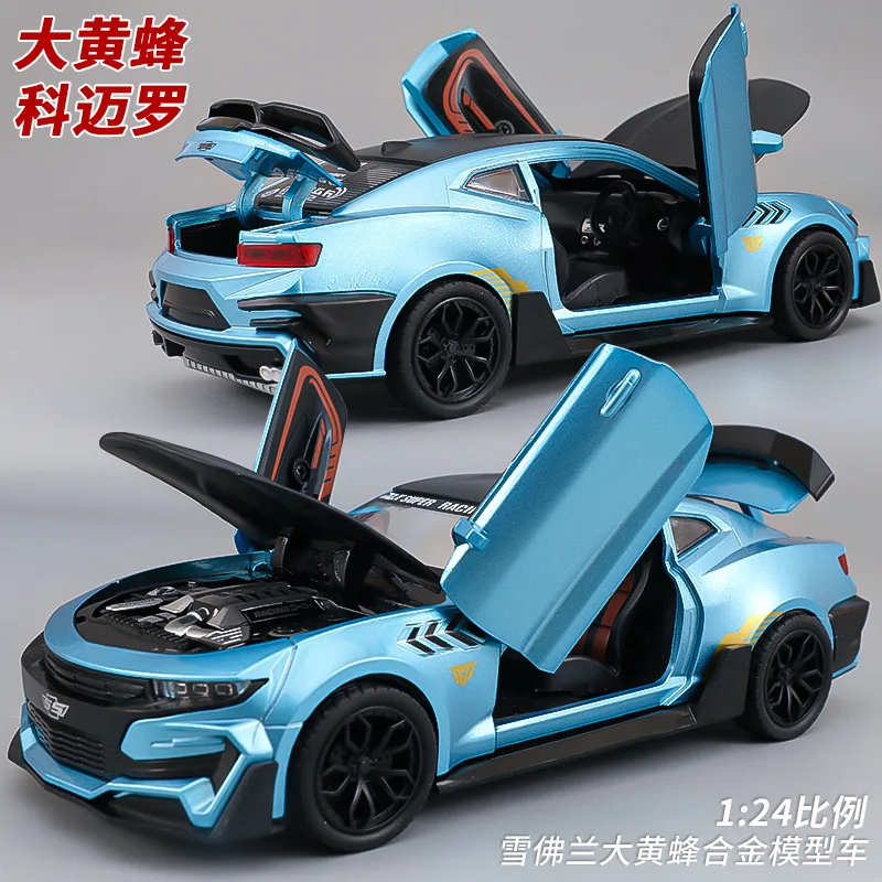 1:24 Chevrolet Camaro Hornet ﻿Alloy Sports Car Model Sound and Light Pull Back Metal Vehicle Model Toys for Children Boy Gifts